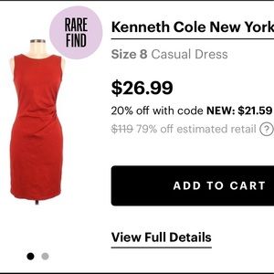 Kenneth Cole Casual RED DRESS**